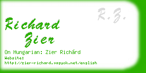 richard zier business card