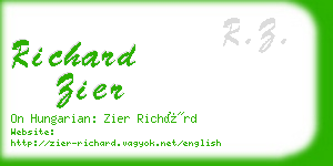 richard zier business card